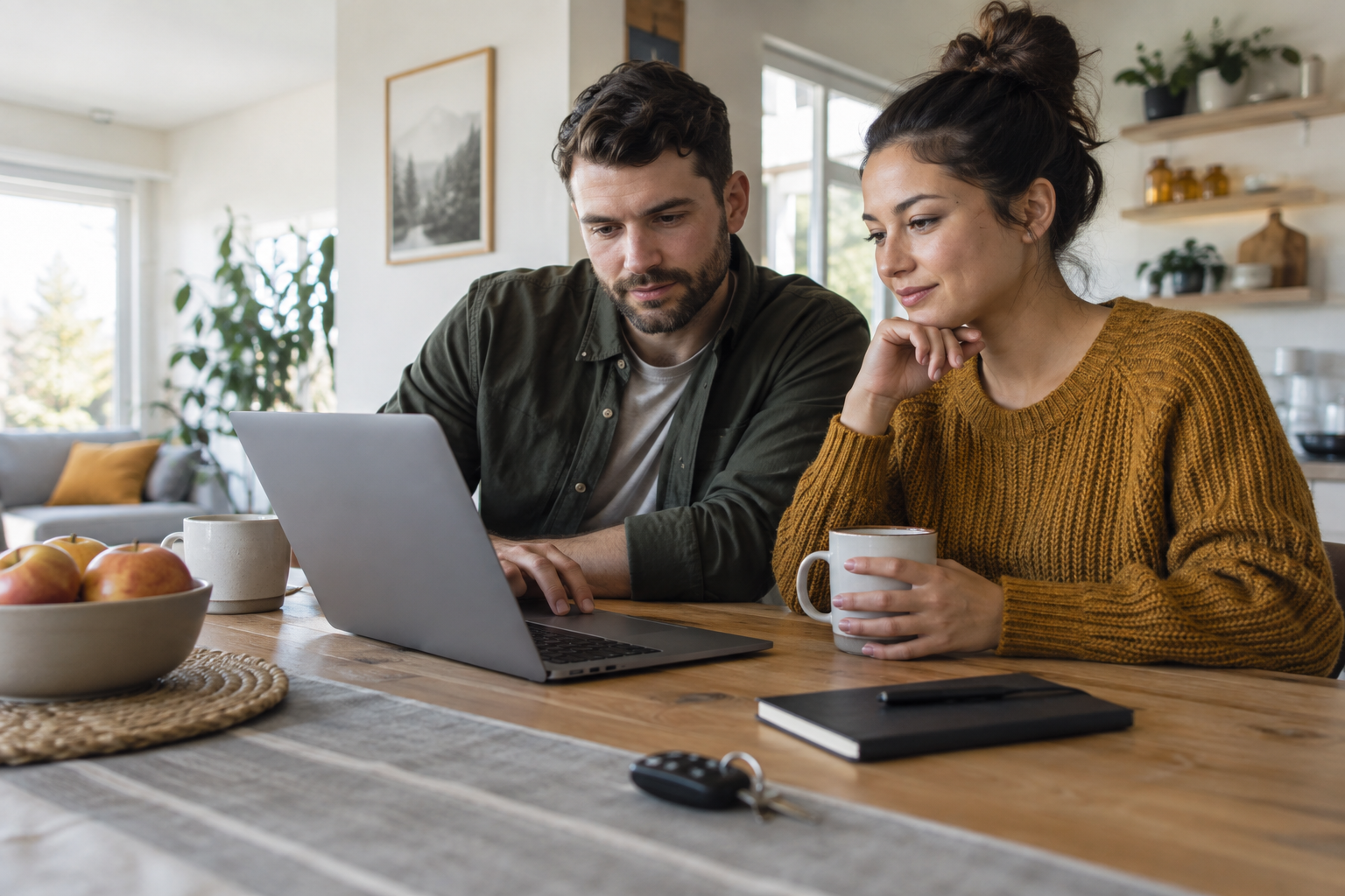 Couple planning a vehicle budget