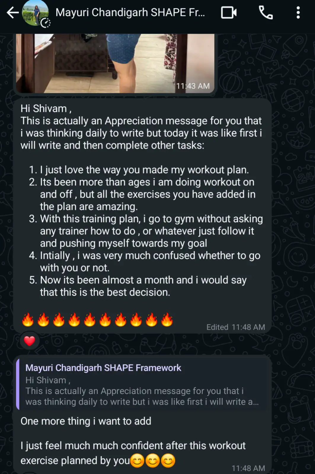 Written client testimonial