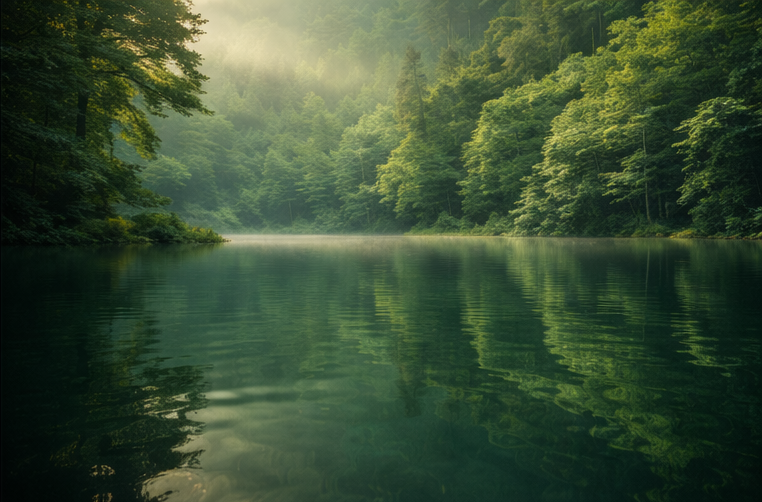 Still lake in the forest Still lake in the forest