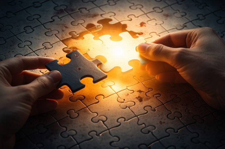 Completing a puzzle Completing a puzzle