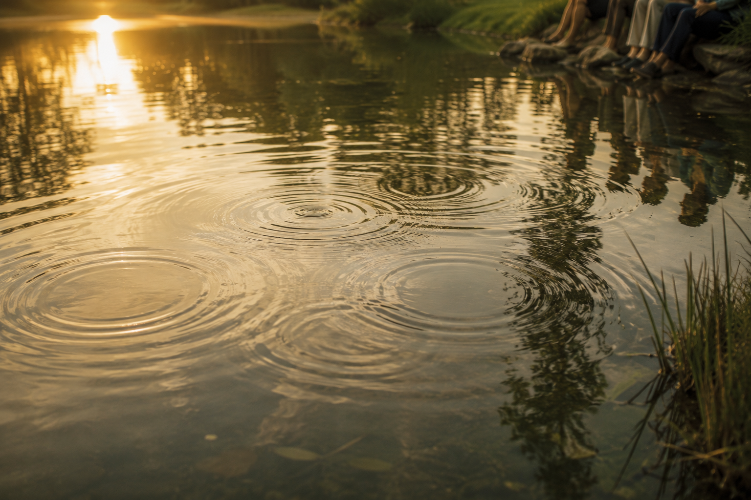 ripples of water on a pond