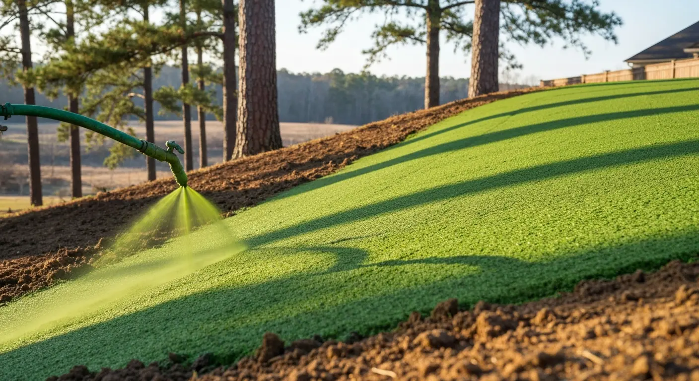 Hydroseeding erosion control