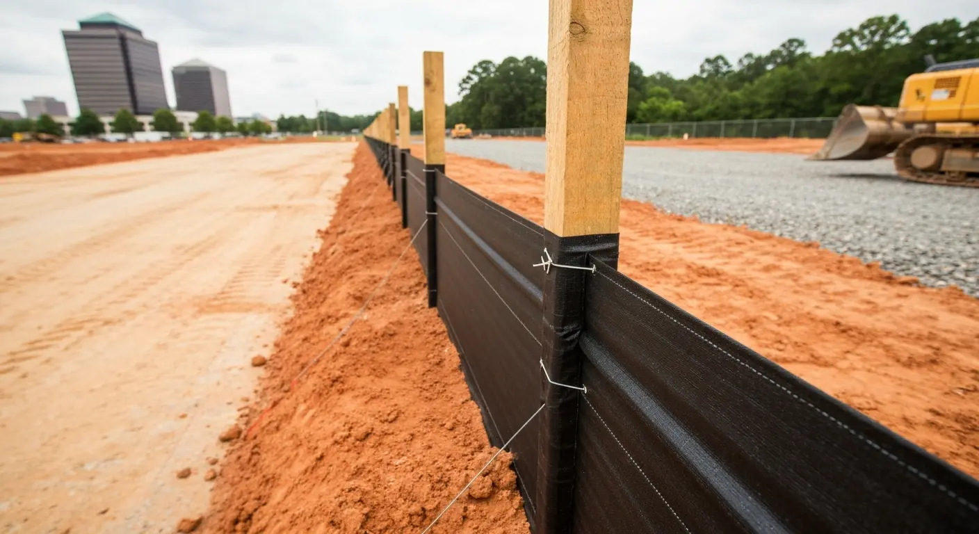 Silt fence installation