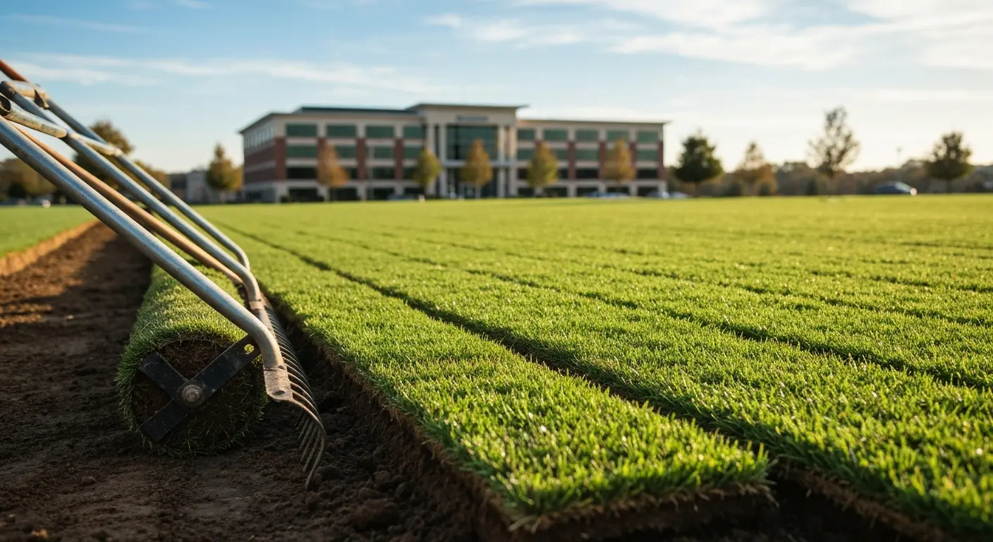 Commercial sod installation
