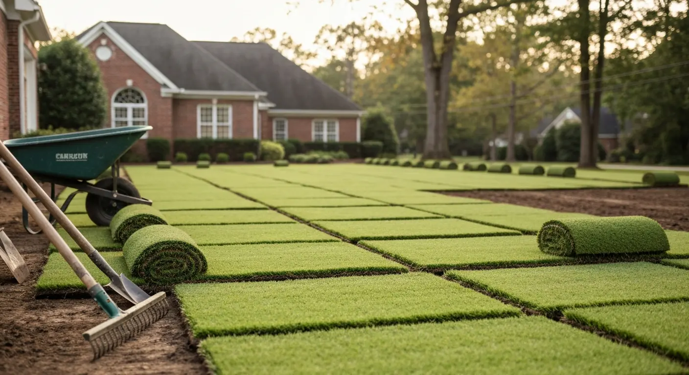 Residential sod installation