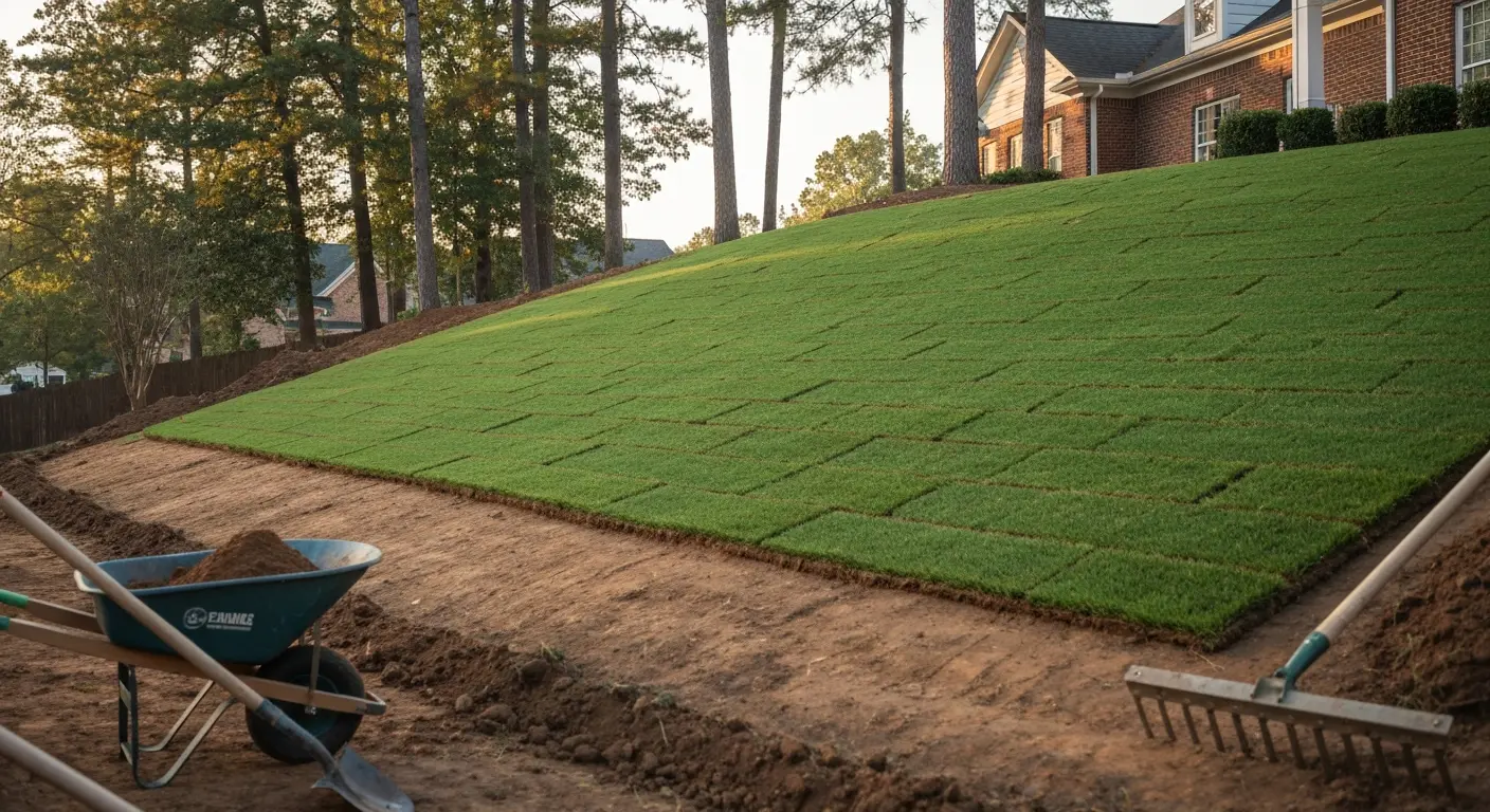 Slope stabilization with sod