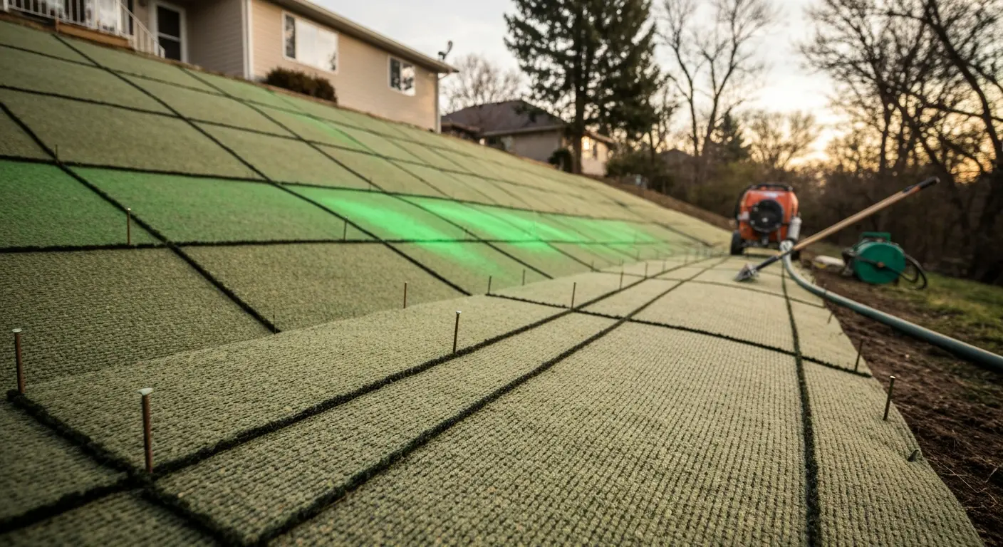 Erosion control blanket installation
