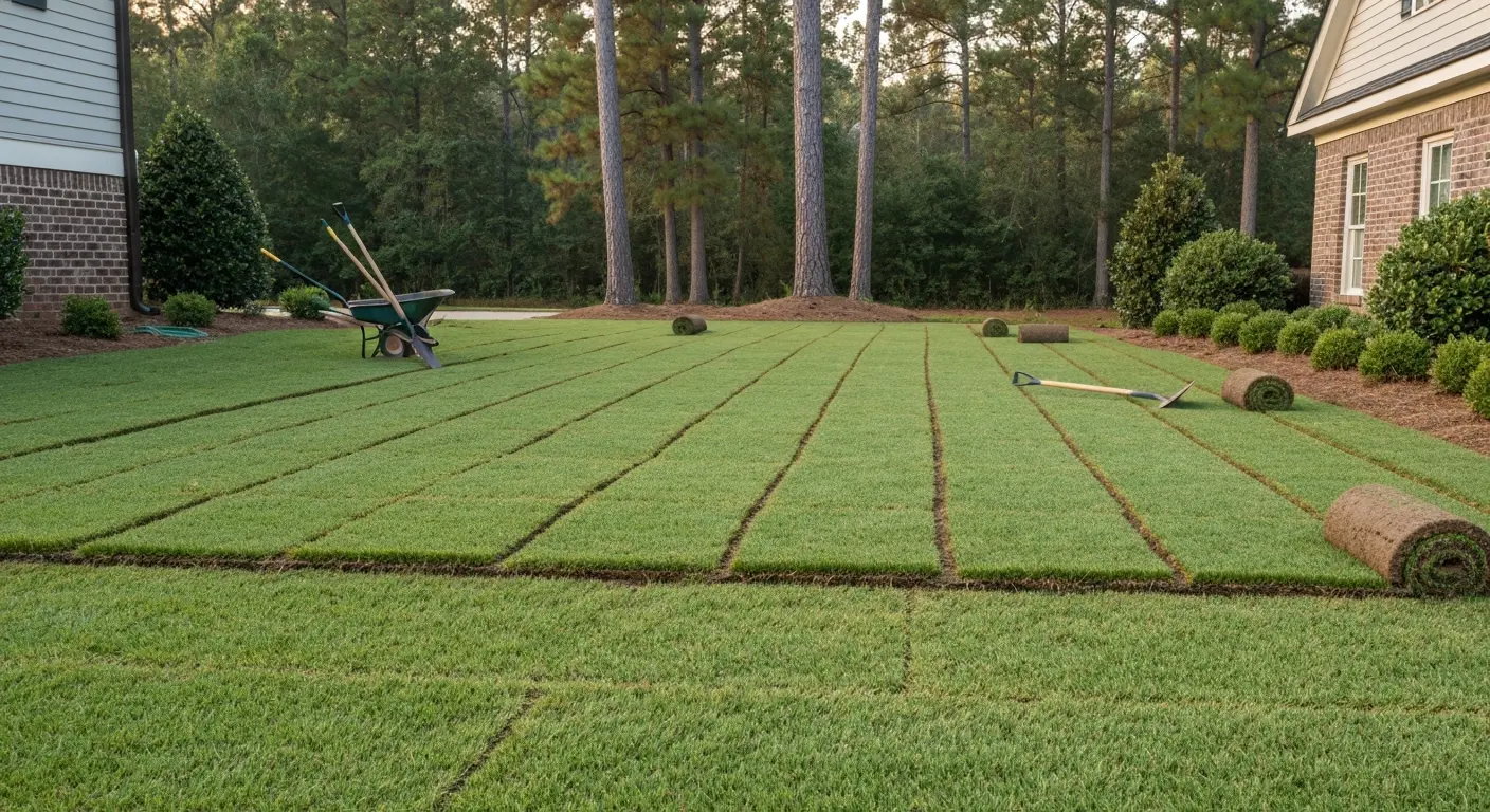 Sod installation near fairway