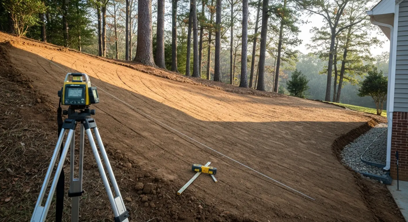 Grading project with proper slope and drainage
