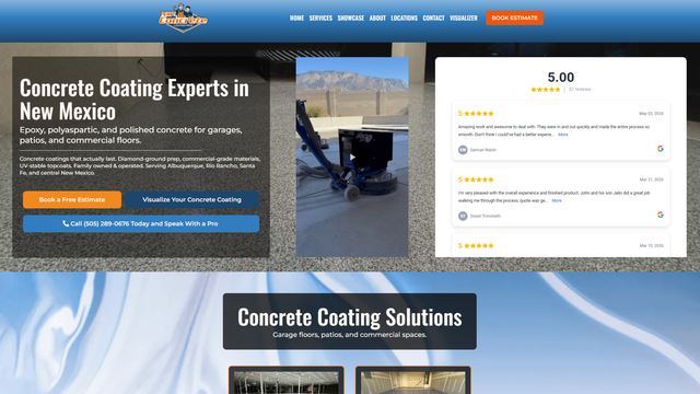 Example of a landing page that matches the business/service