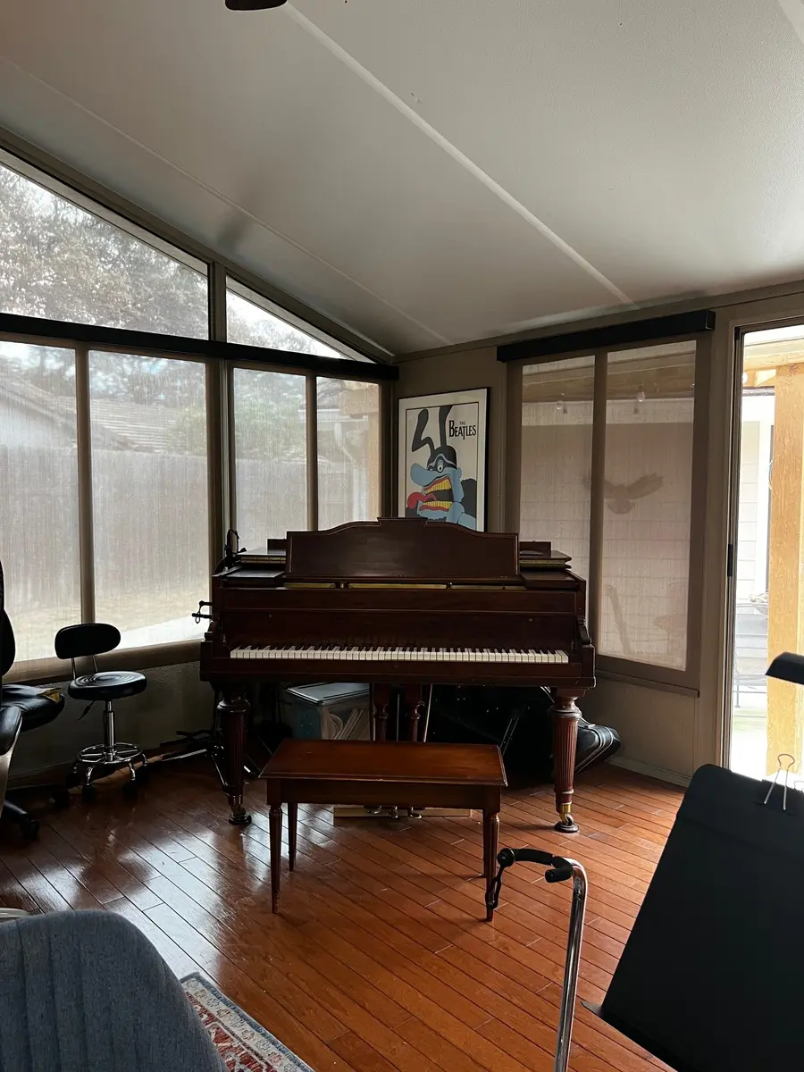 Piano and natural light in the private home music studio