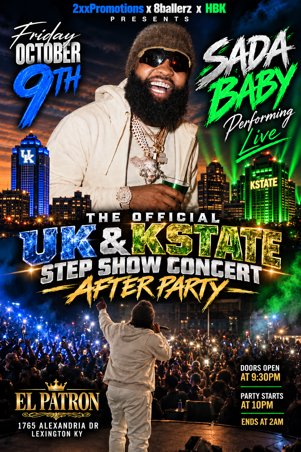 The Official Step Show Concert poster — 2xxPromotions x 8Ballerz x HBK in Lexington KY