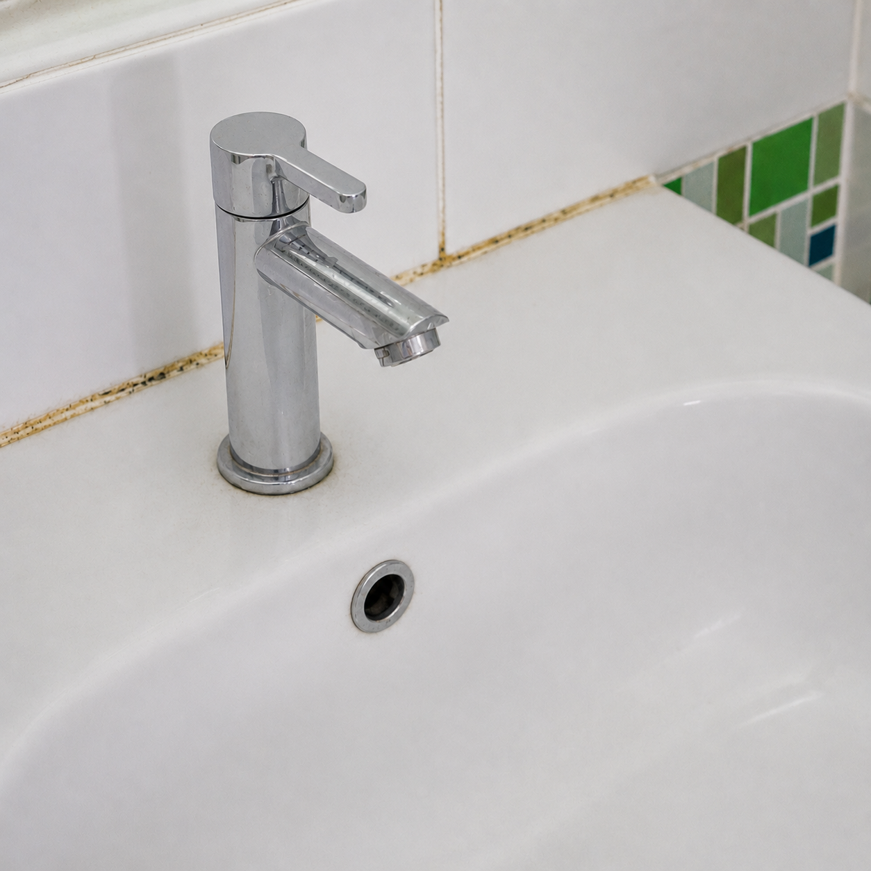 nettoyage lavabo avant intervention salle de bain