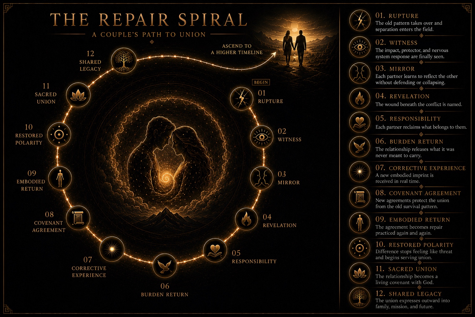 The Repair Spiral — a couple’s path from rupture back into sacred union and shared legacy