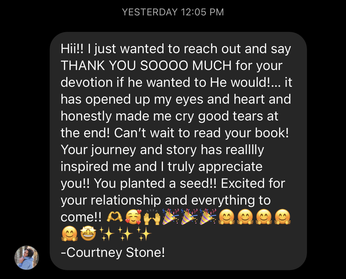 Student testimonial screenshot
