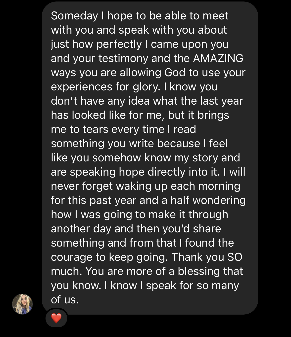 Student testimonial screenshot