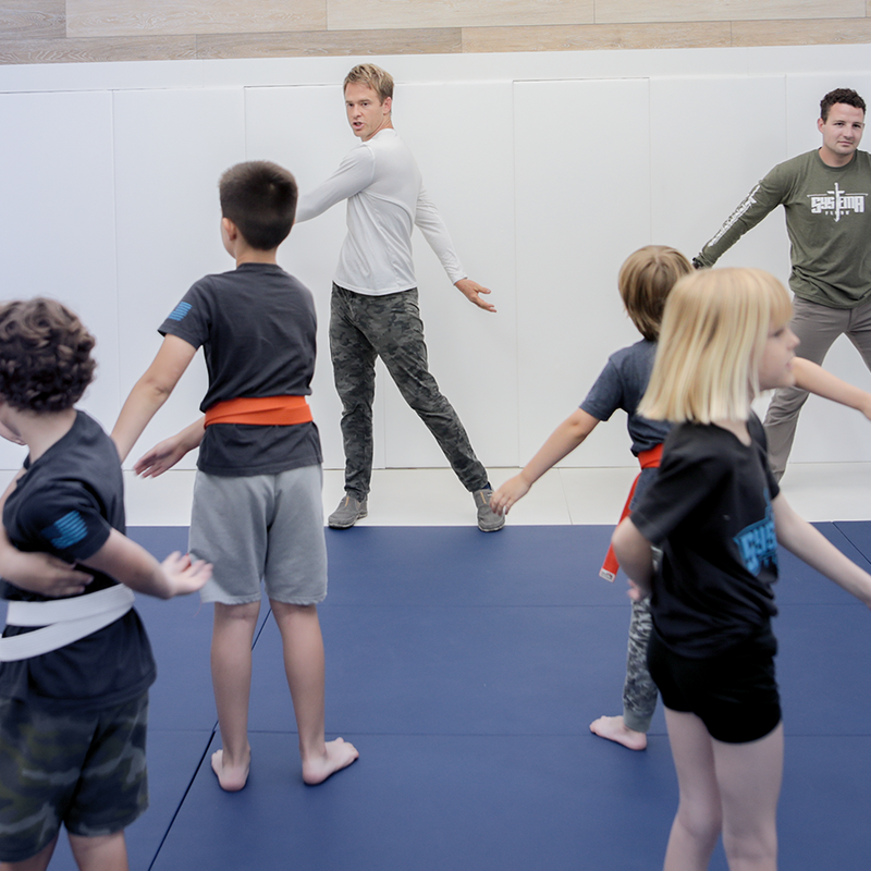 Kids in training formation