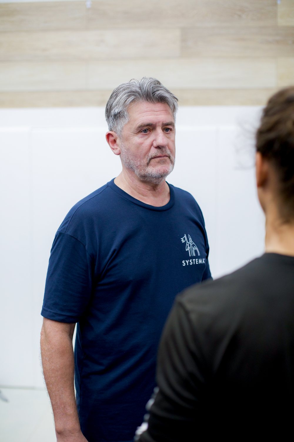 Vladimir Vasiliev on the mat during a Systema seminar at Systema Floyd