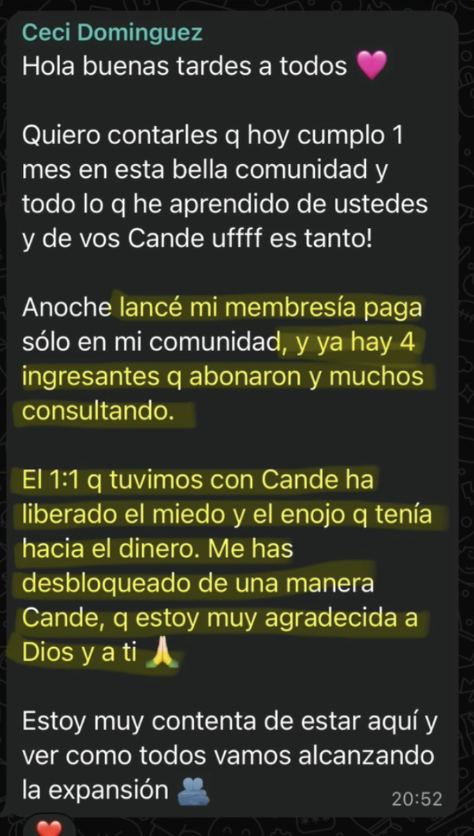 Testimonio sobre una membresía