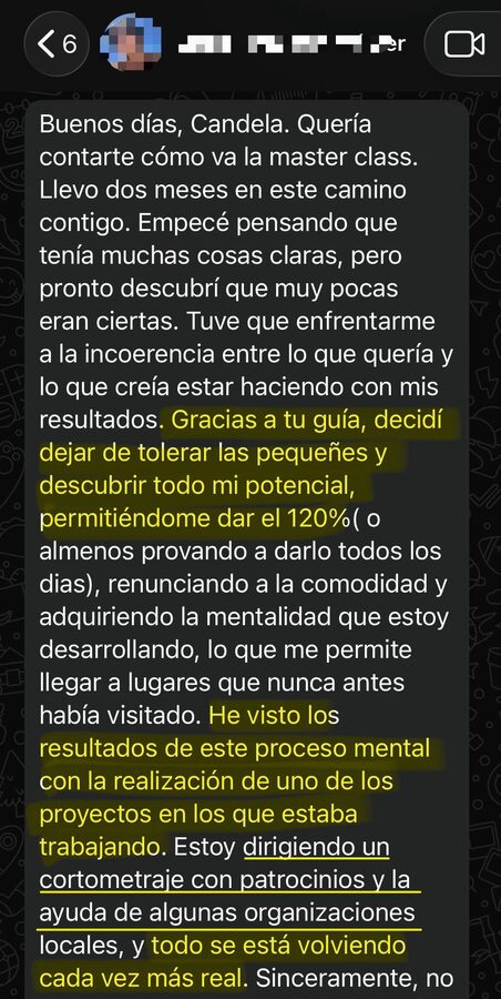 Testimonio compartido por la comunidad