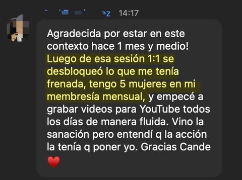 Testimonio compartido por la comunidad