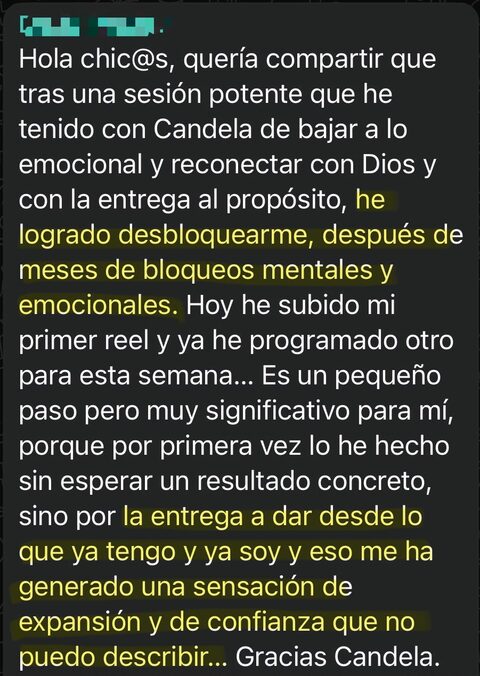 Testimonio compartido por la comunidad