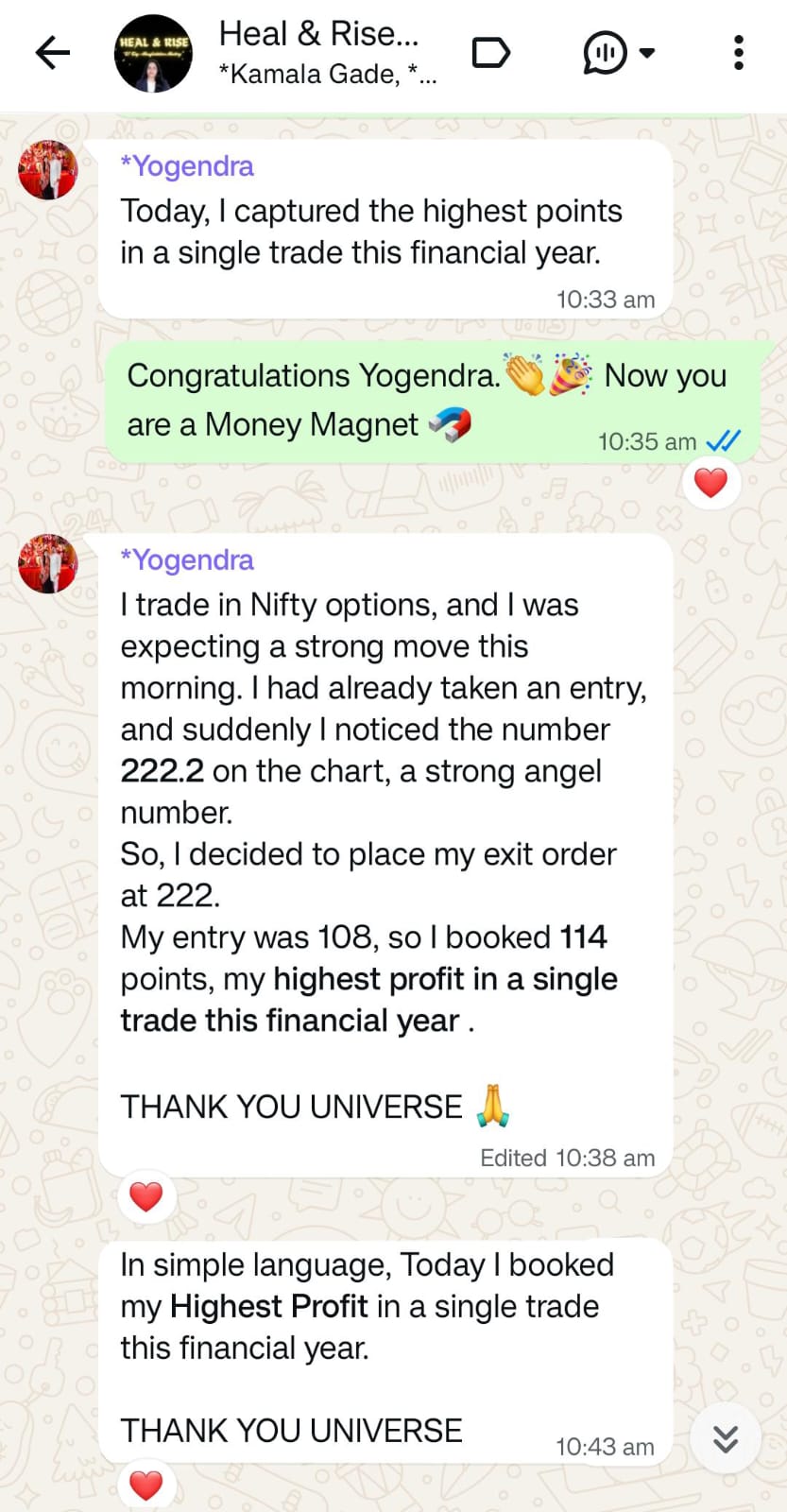 Client testimonial screenshot
