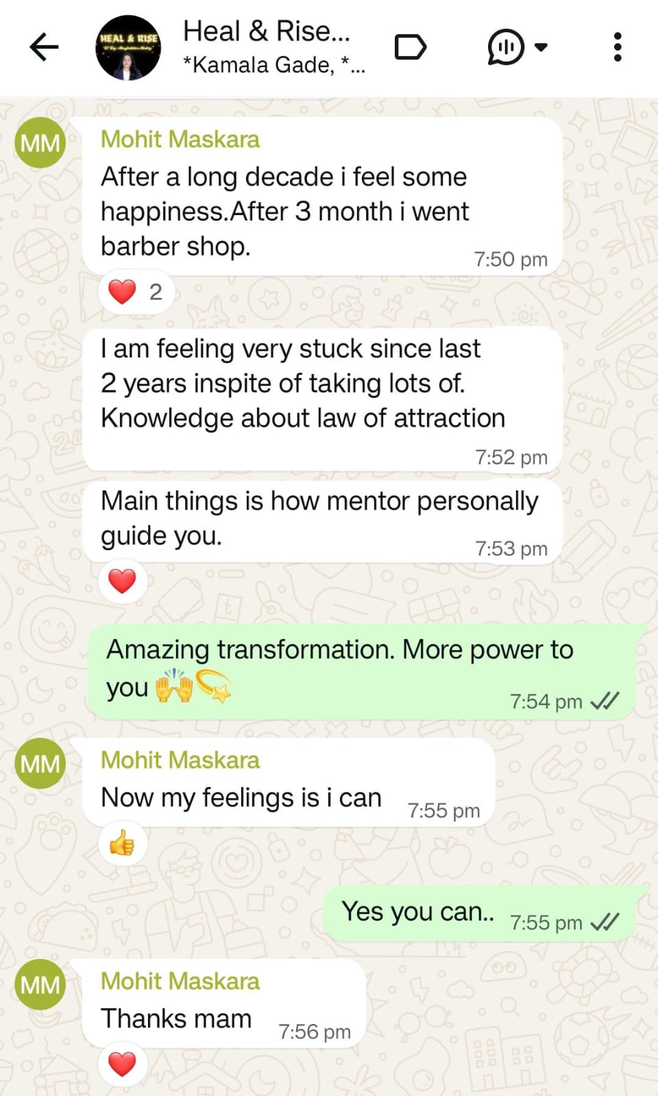 Client testimonial screenshot