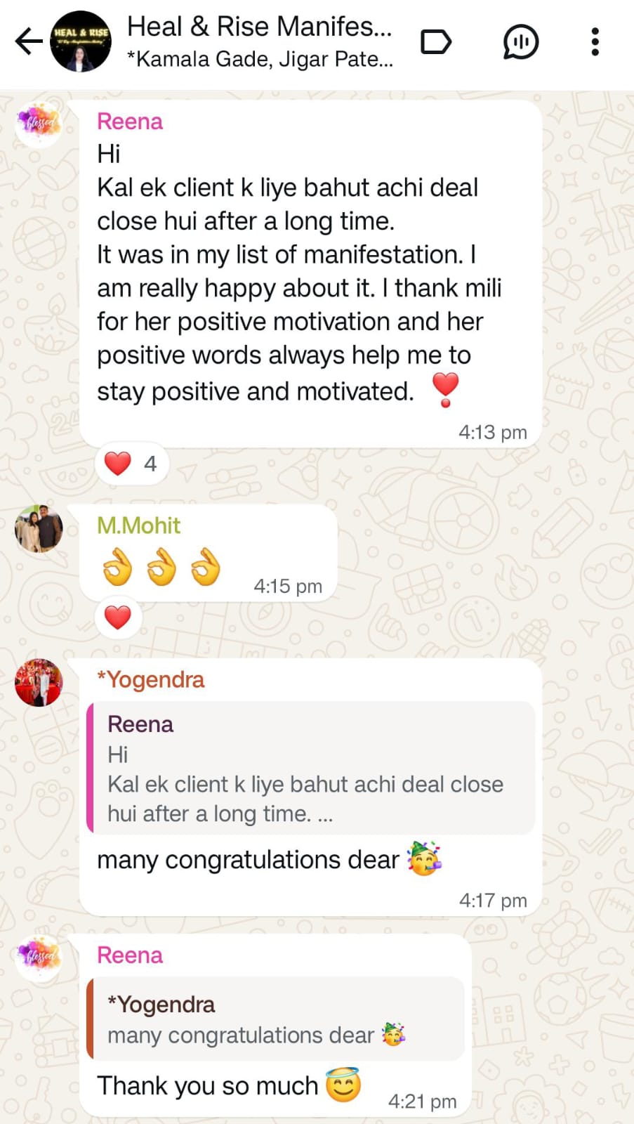 Client testimonial screenshot