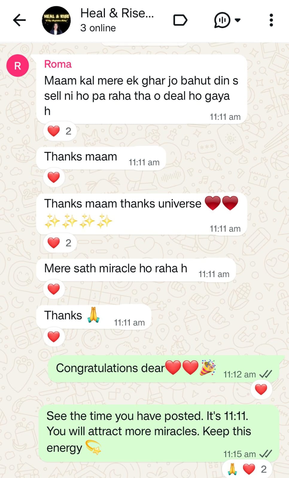Client testimonial screenshot
