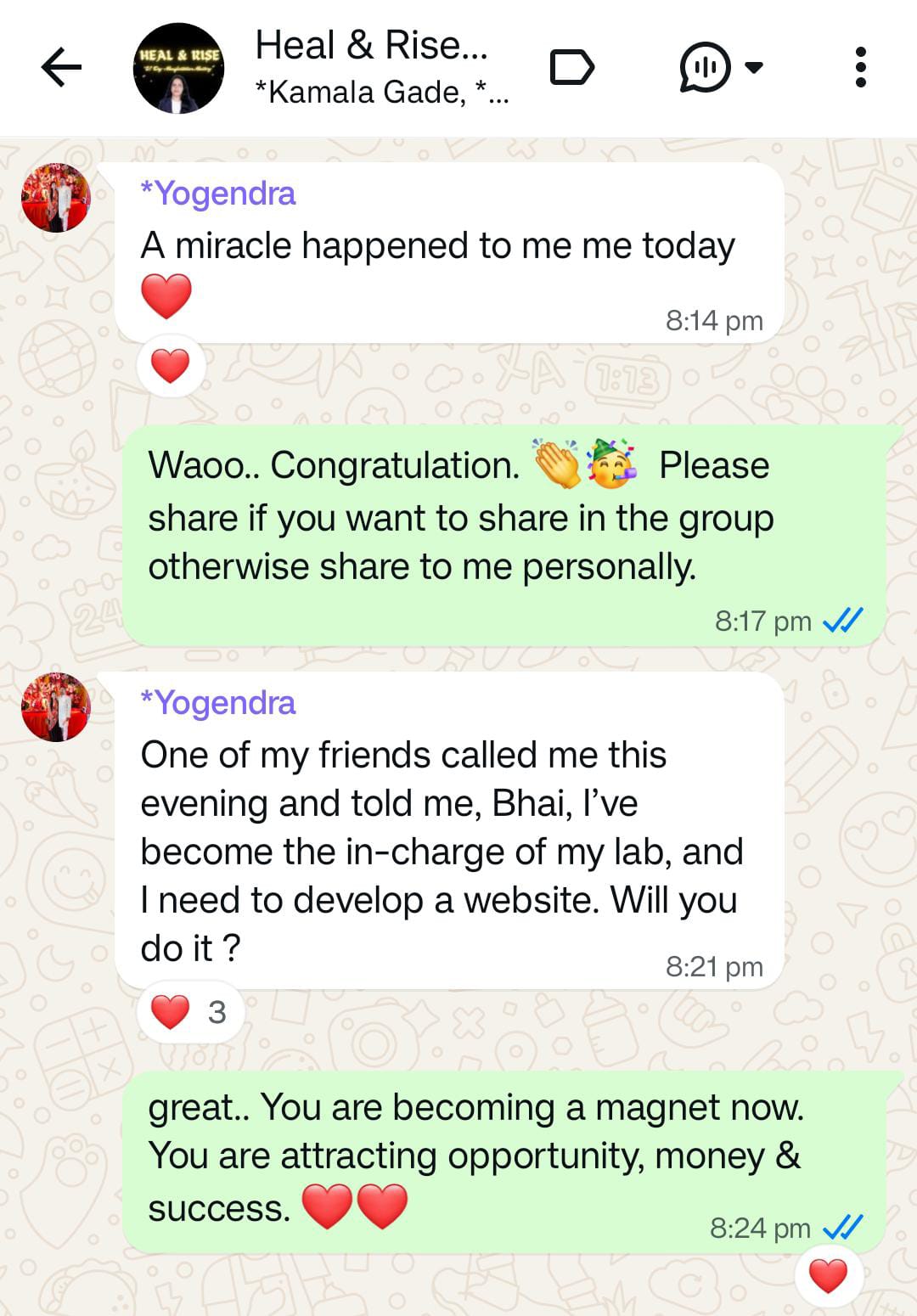 Client testimonial screenshot