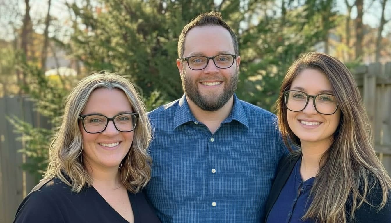 Dr. Sarah, Dr. Brian, and Drea standing together outside