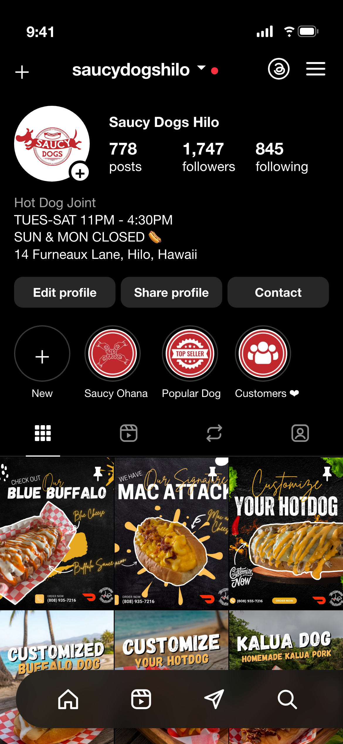 Saucy Dogs Hilo Instagram
