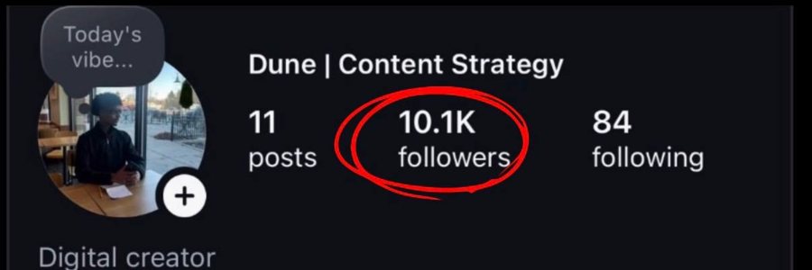 Dune new account at 10.1K followers after 2 months