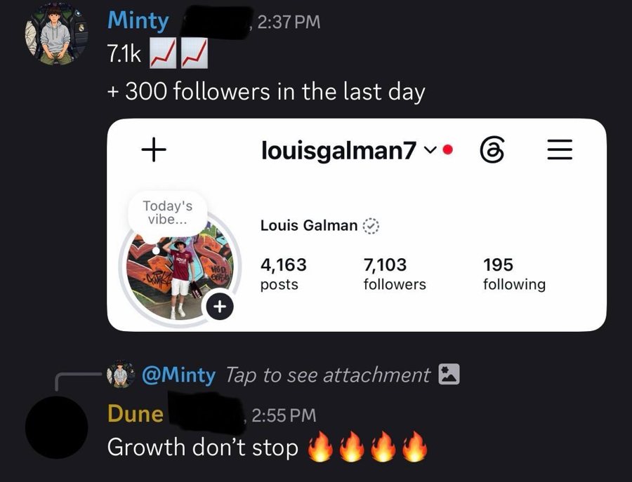 Louis: +300 followers in the last day