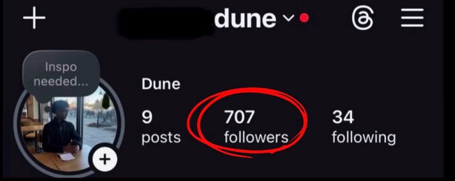 Dune new Instagram account at 707 followers
