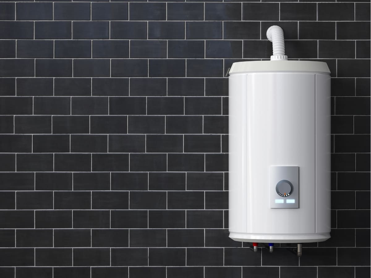 High-efficiency boiler installed on a sleek, modern tile wall, providing heating solutions in Selden.