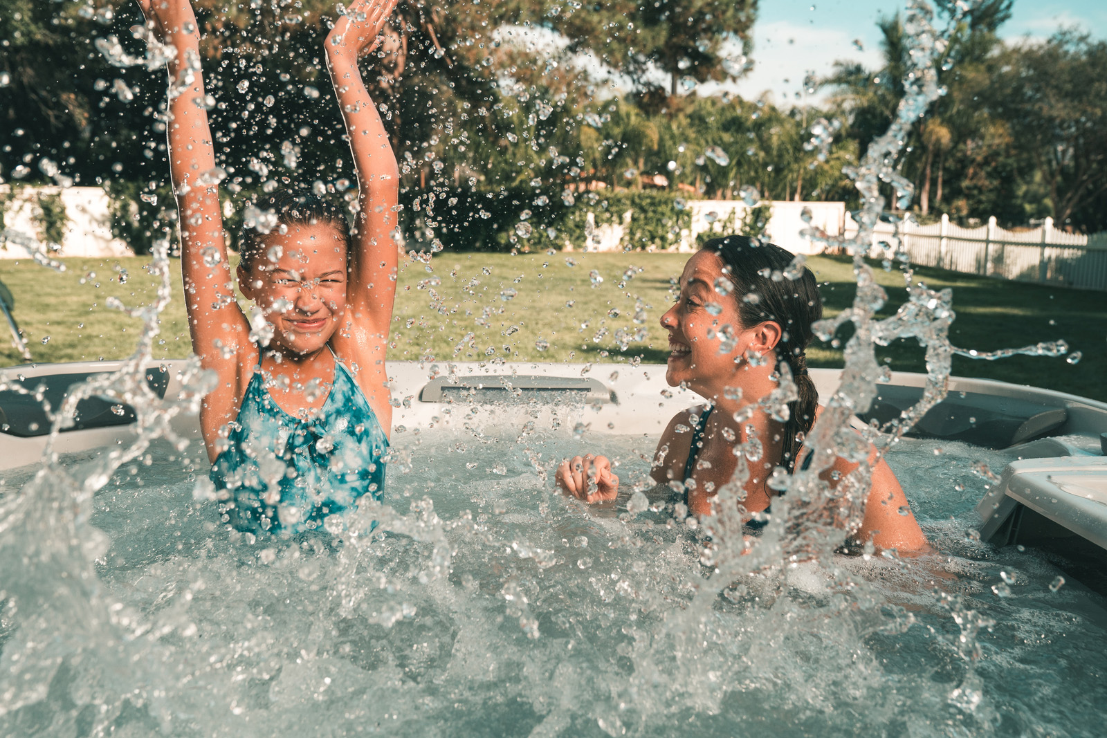 friends in a hot tub