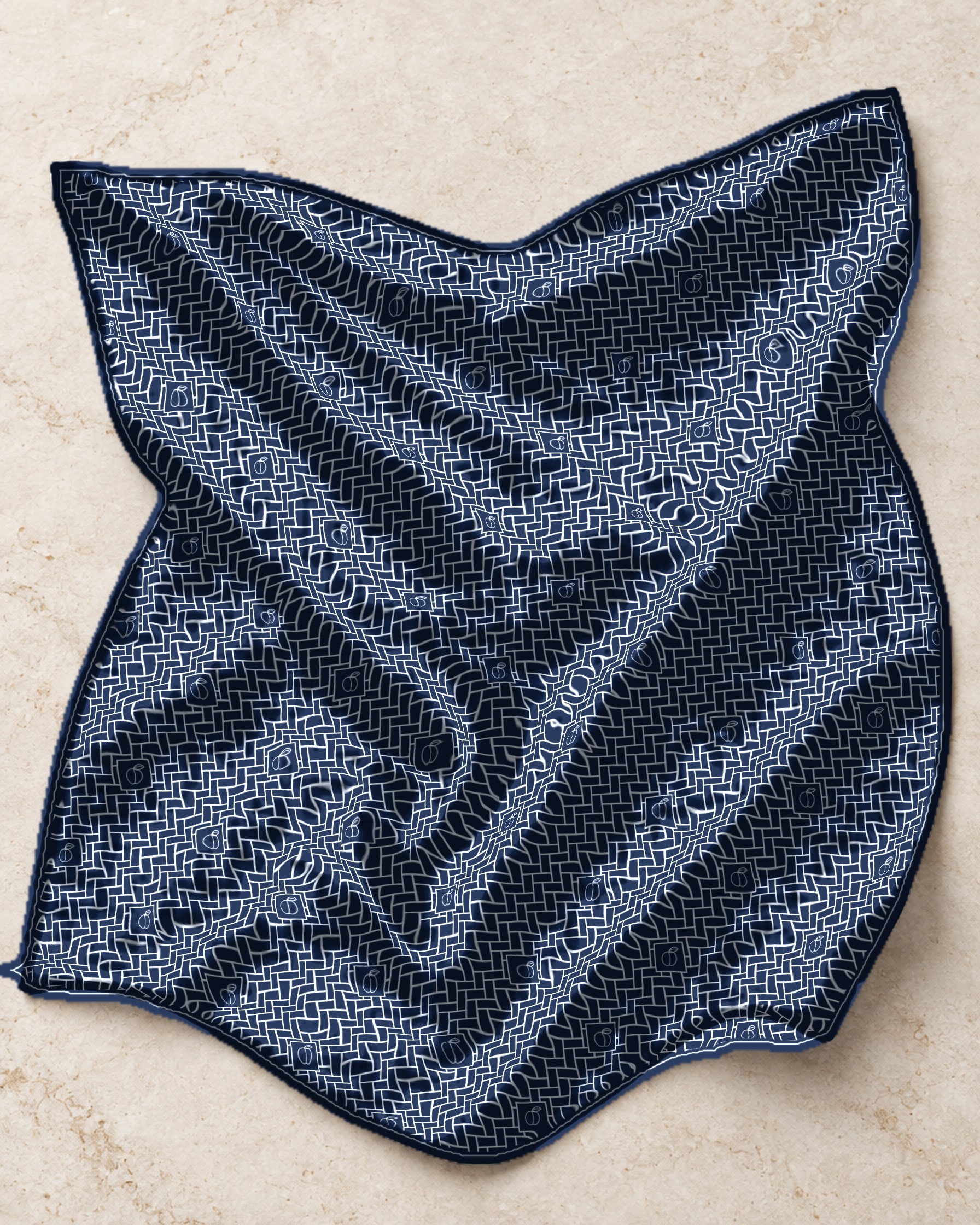 Midtown silk scarf in Ink Navy / Silver