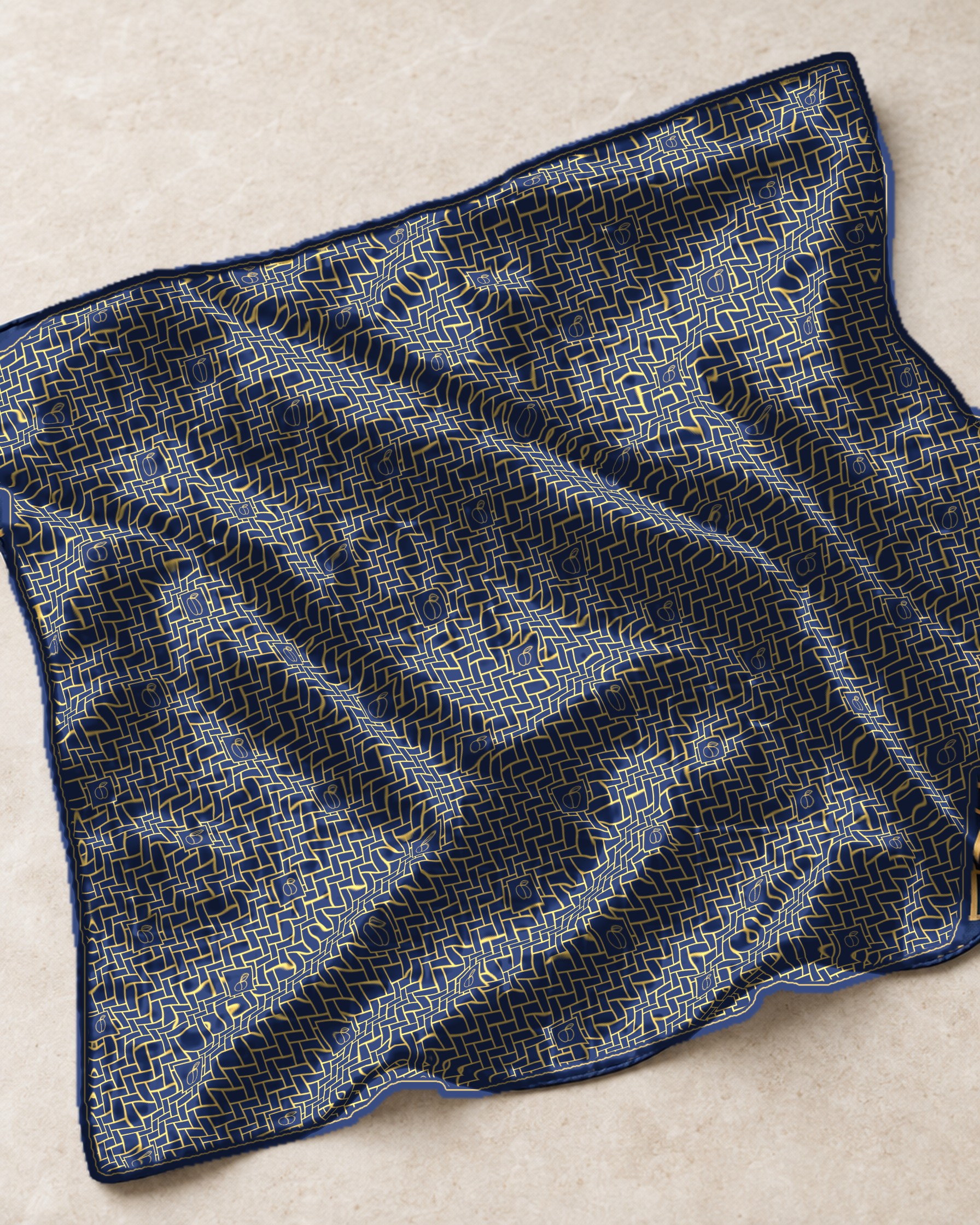 Old Fourth Ward silk scarf in Navy / Gold