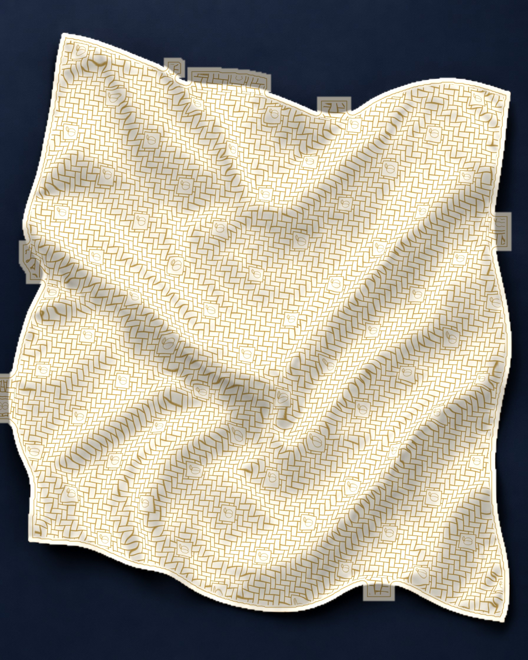 Piedmont silk scarf in Ivory / Bronze Gold