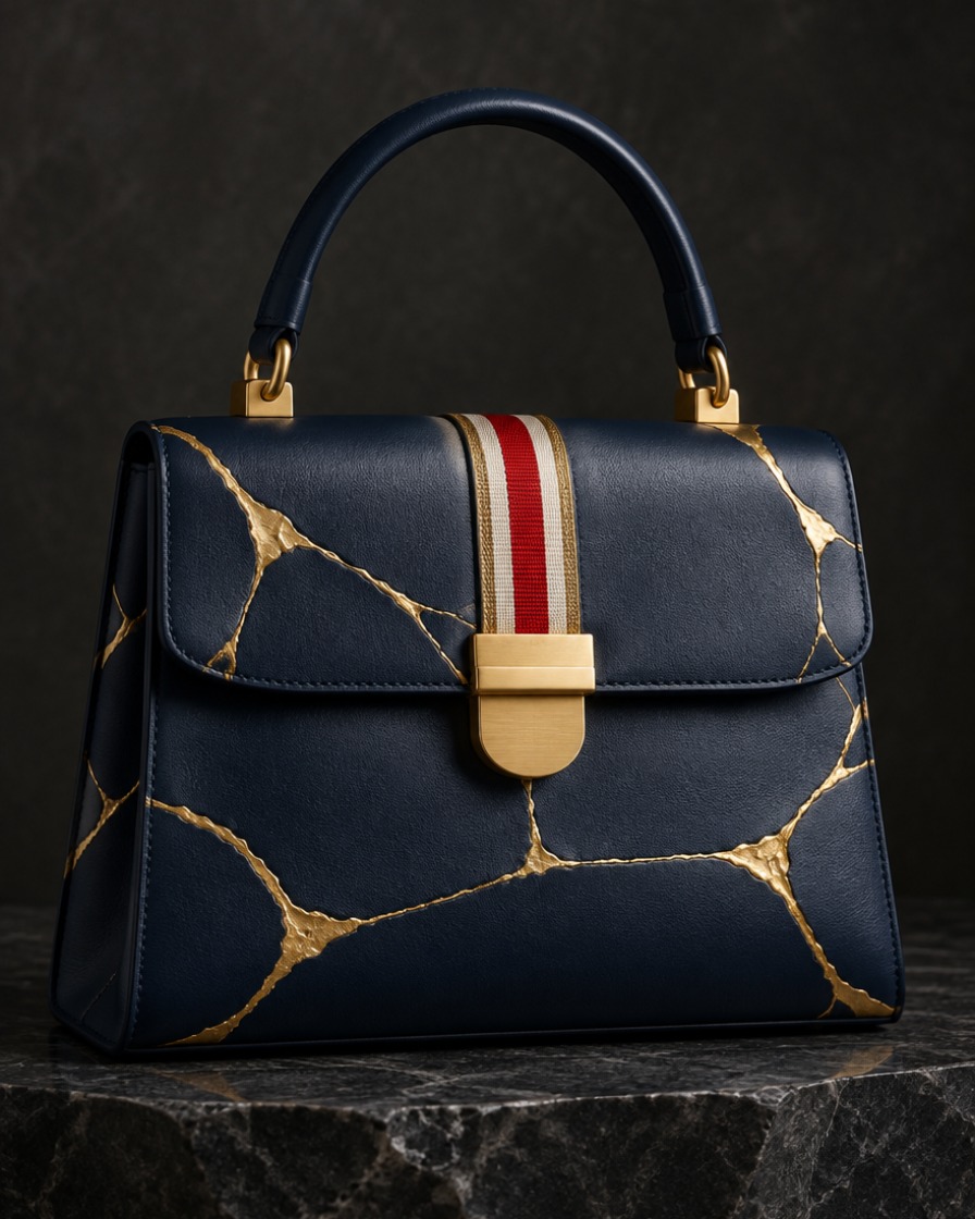Navy Top-Handle Bag
