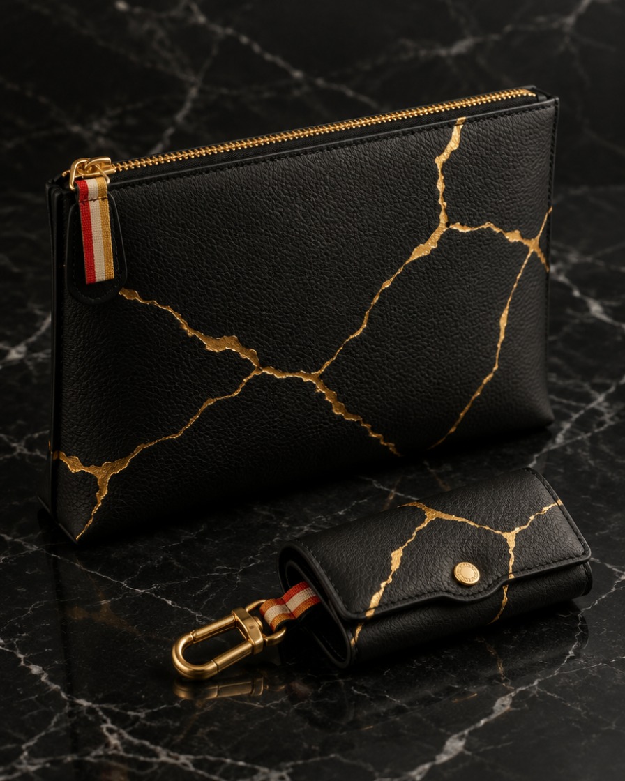Black Pouch and Key Case