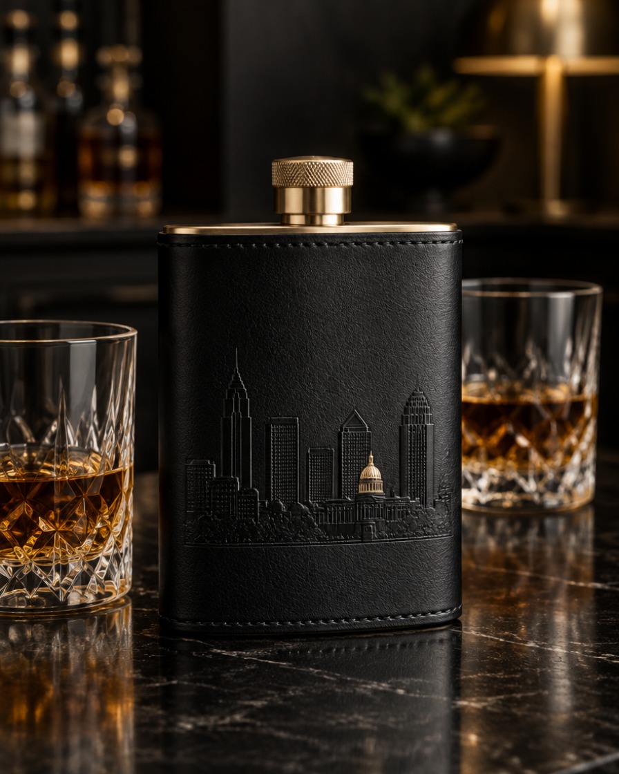 Black Whiskey Flask
