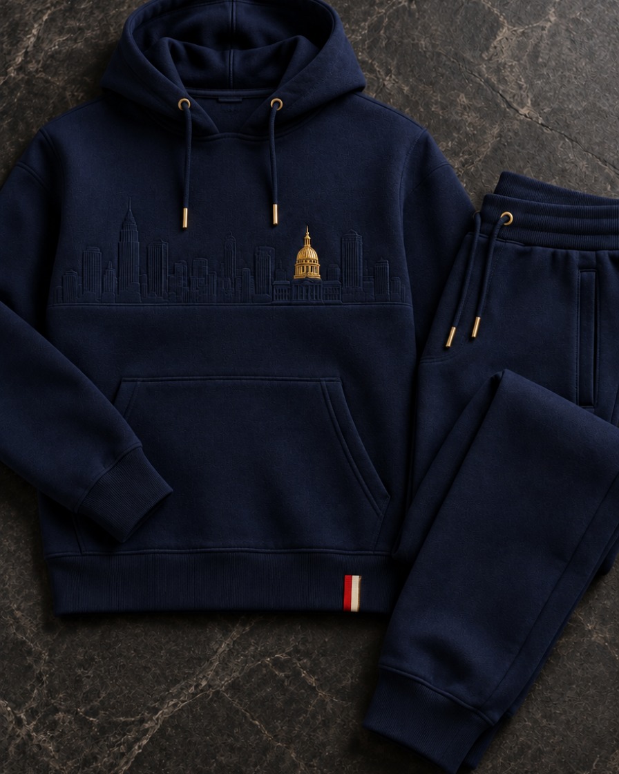 Navy Pullover Hoodie Set
