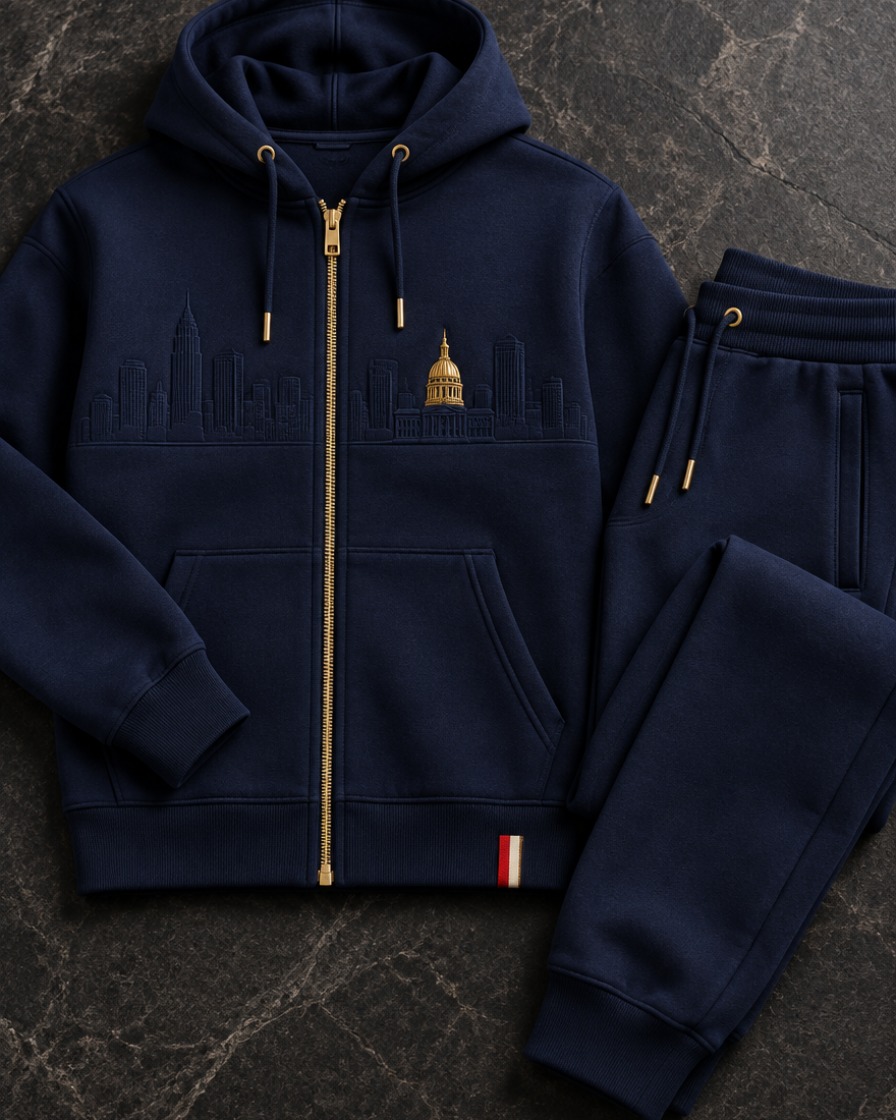 Navy Zip Hoodie Set