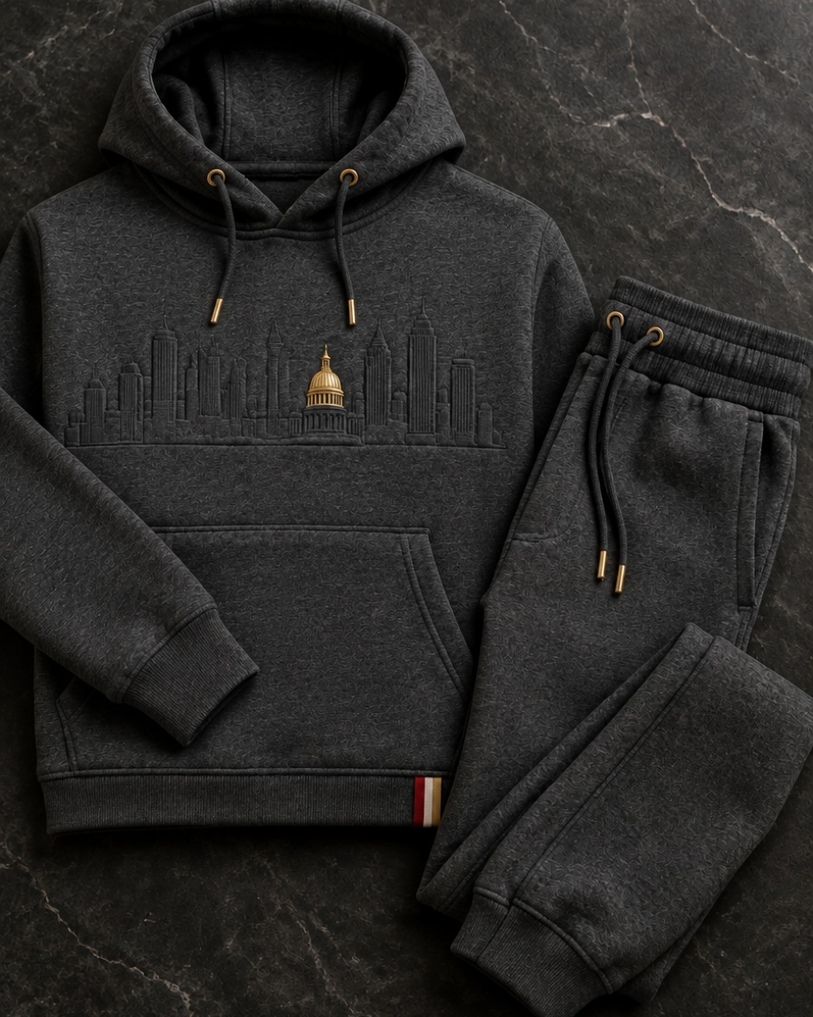Grey Pullover Hoodie Set