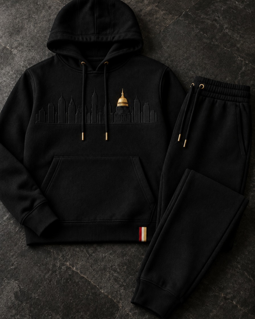 Black Pullover Hoodie Set