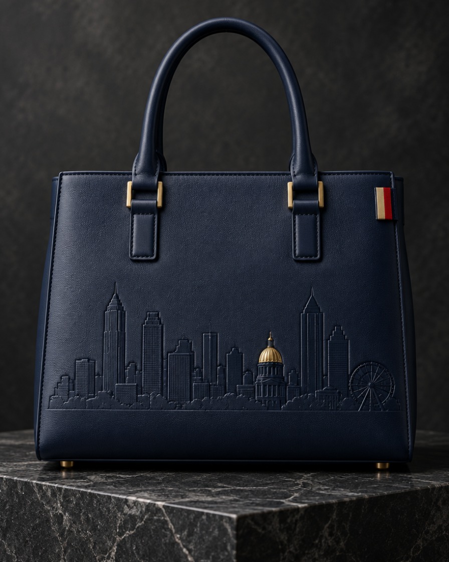 Navy Skyline Tote Bag