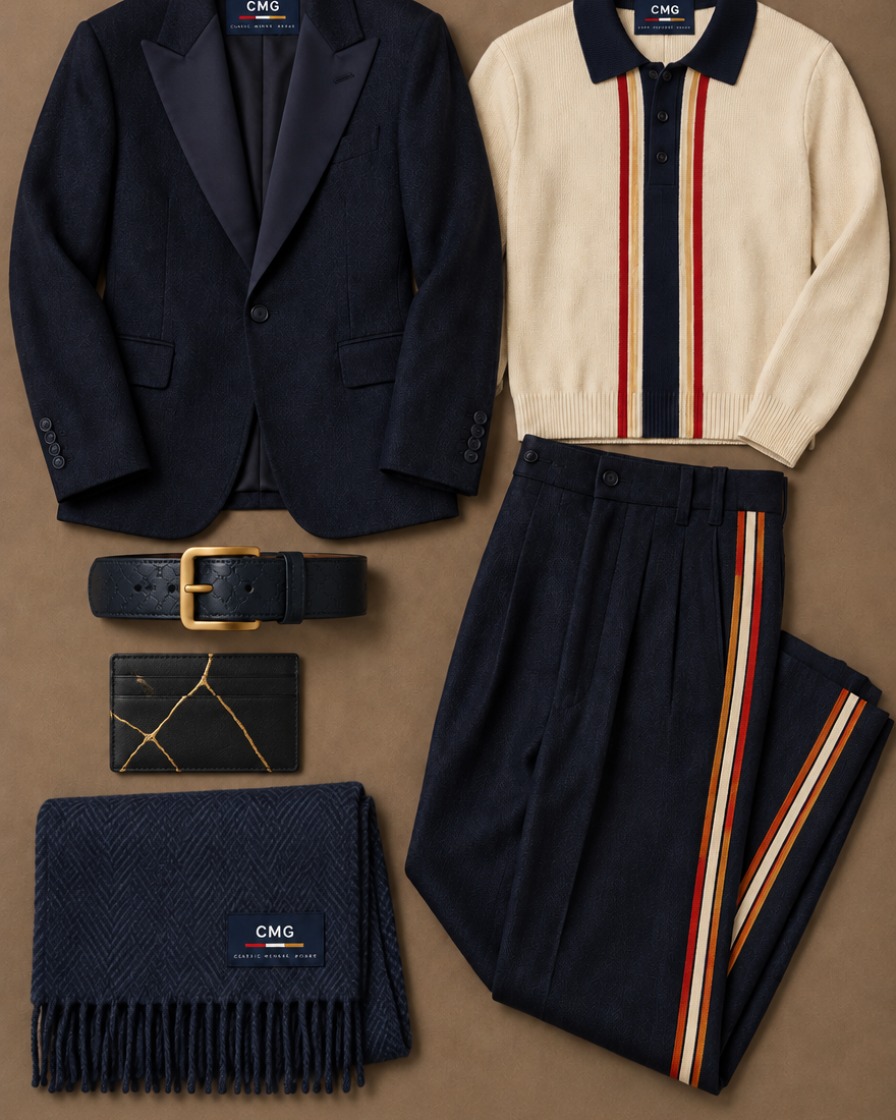 Blazer and Striped Polo